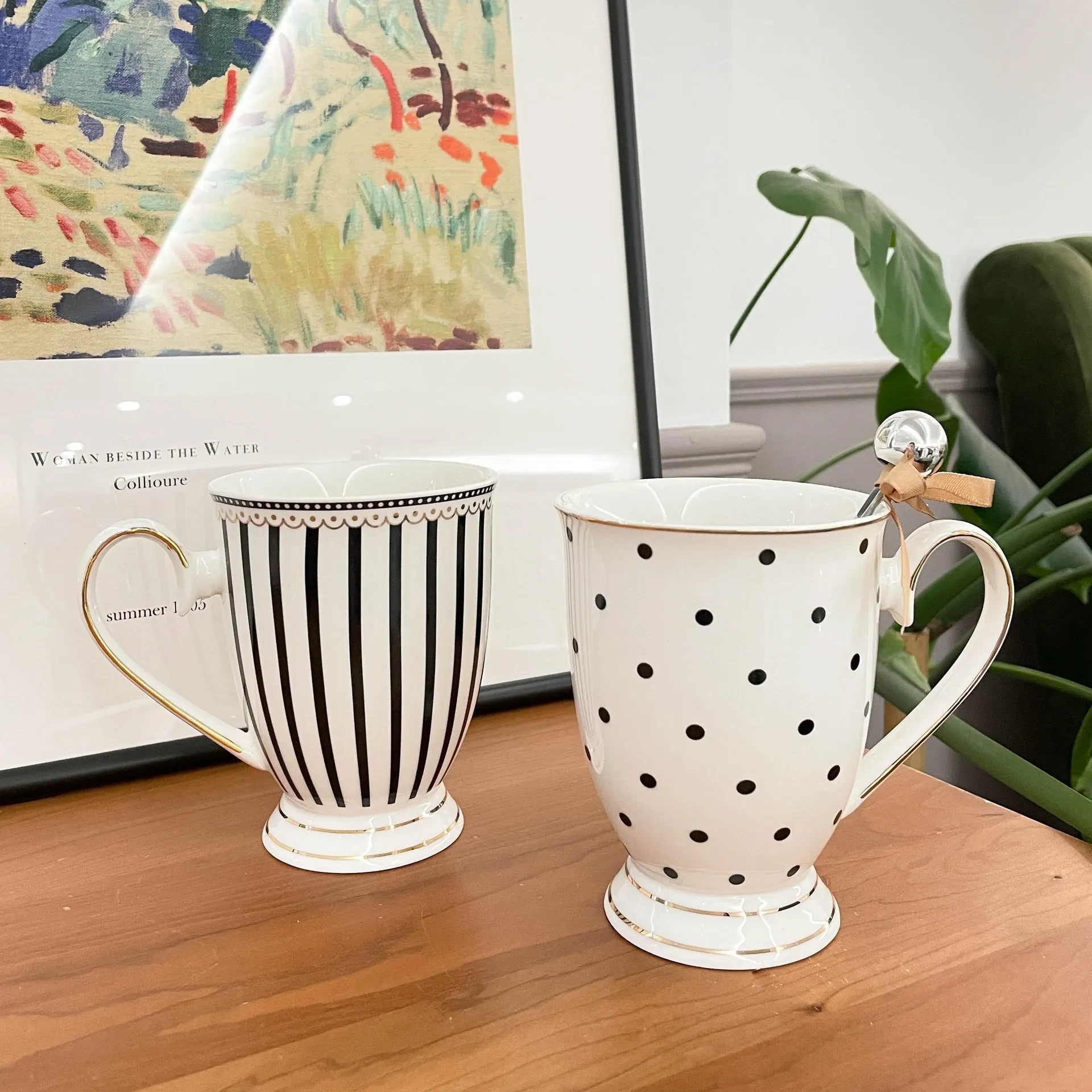 Taza de café de lujo nórdica vintage