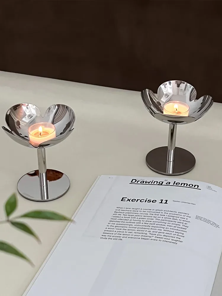 Cuenco de pétalos de acero inoxidable de lujoHielo