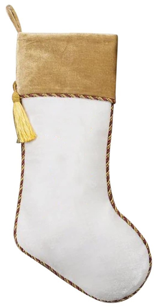 Bolsa de dulces para regalo de adornos para árbol de Navidad, color blanco y dorado