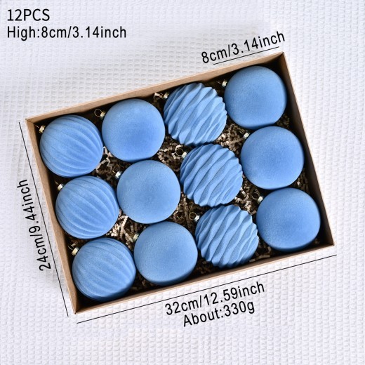 Bola de Navidad flocada, colgante para árbol de Navidad, color vino tinto, verde oscuro, bolas de Navidad flocadas, decoraciones navideñas