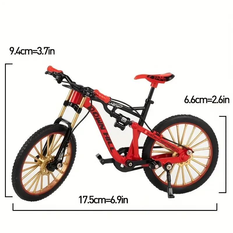 Bicicleta de montaña de aleación a escala 1:8, juguete con amortiguación, minibicicleta de dedo desmontable para el hogar, dormitorio, sala de estar y oficina, ideal como regalo de Navidad.
