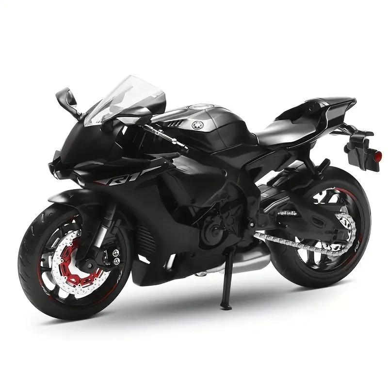 Maqueta a escala 1:12 de una motocicleta Yamaha YZF-R1 dorada para niños, adorno de coche de juguete, maqueta de coche de juguete para niños, regalo de cumpleaños