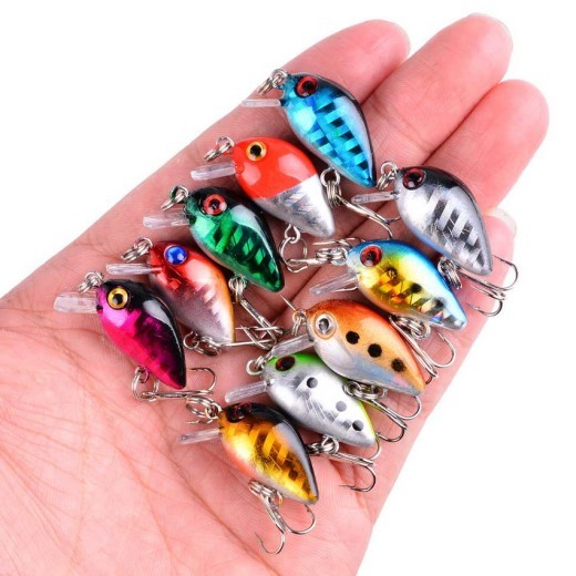 Juego de señuelos de pesca, cebo duro, mini pececillos flotantes