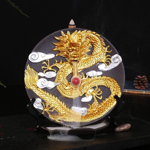 Quemador de incienso de cerámica, quemador de aromaterapia, quemador de incienso de reflujo, quemador de incienso de reflujo Xianglong, decoración artesanal de cerámica