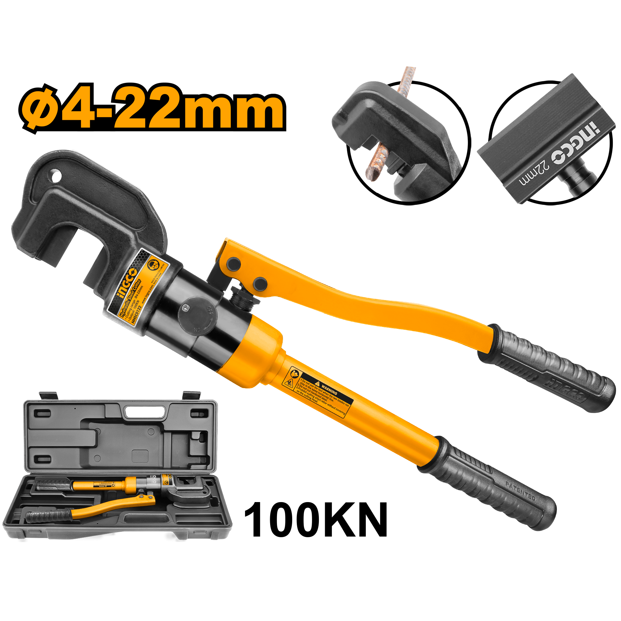 Cortadora hidráulica de acero 4-22 mm 100 KN