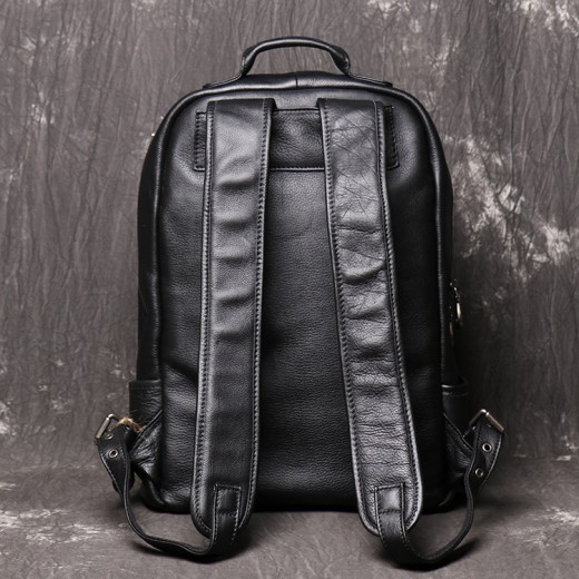 Bolso de cuero para hombre, mochila de viaje de gran capacidad