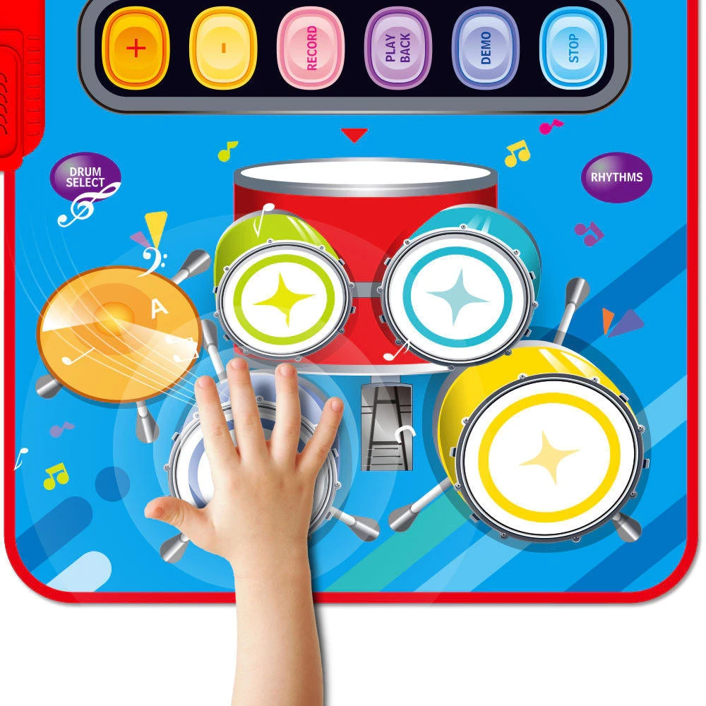 Instrumento musical de juguete, batería y piano 2 en 1, tapete musical, juguetes educativos musicales, batería y piano.