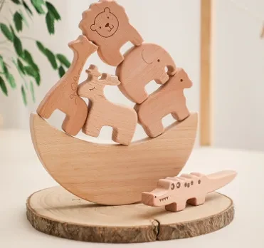 Juego de mesa con bloques de construcción Moon Balance para niños