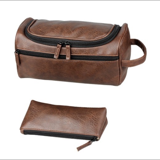 Bolsa de cosméticos colgante de PU, bolsa de baño portátil, bolsa de almacenamiento