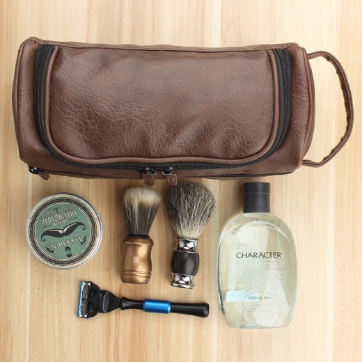 Bolsa de cosméticos colgante de PU, bolsa de baño portátil, bolsa de almacenamiento