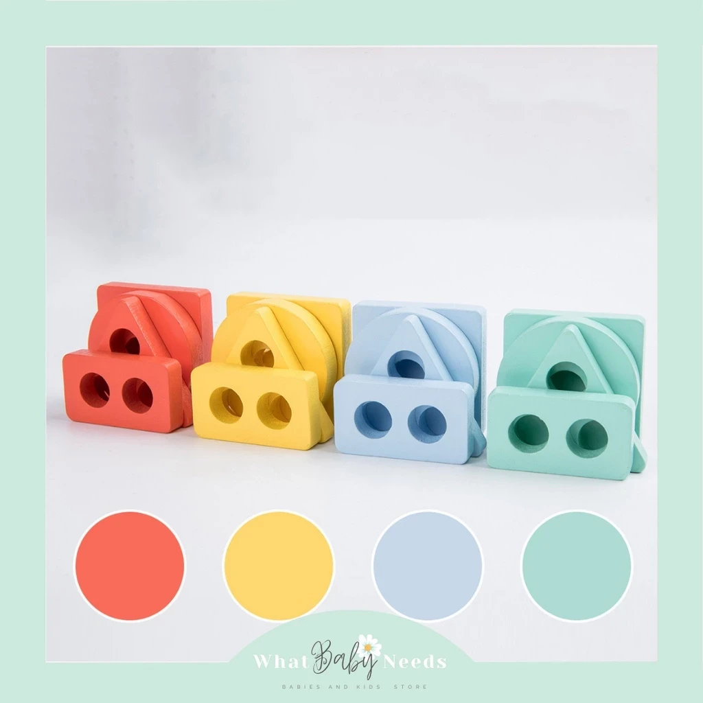 Juguete de madera Montessori 4 en 1 / Juguetes educativos de madera Scrapenak Forma y color