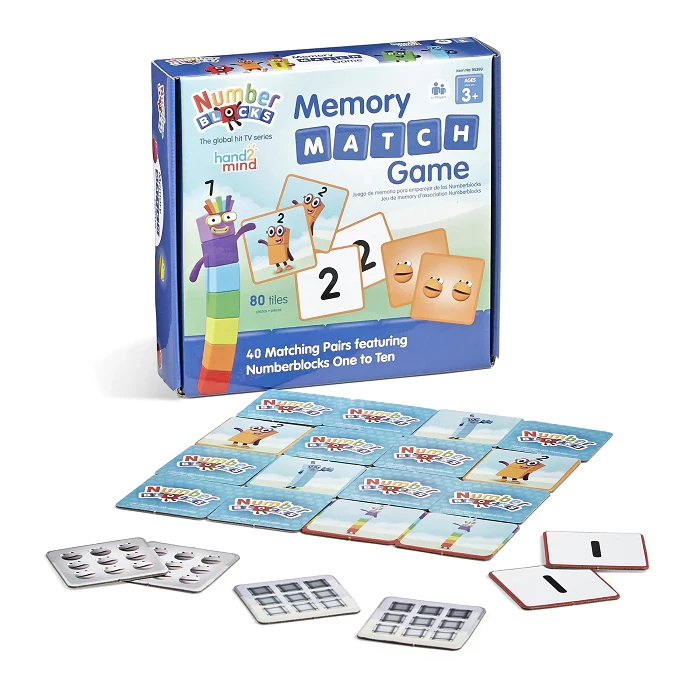 Juego de memoria y combinación de bloques numéricos Hand2Mind