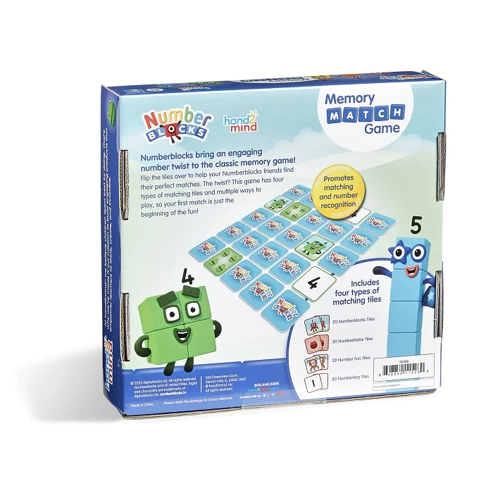 Juego de memoria y combinación de bloques numéricos Hand2Mind