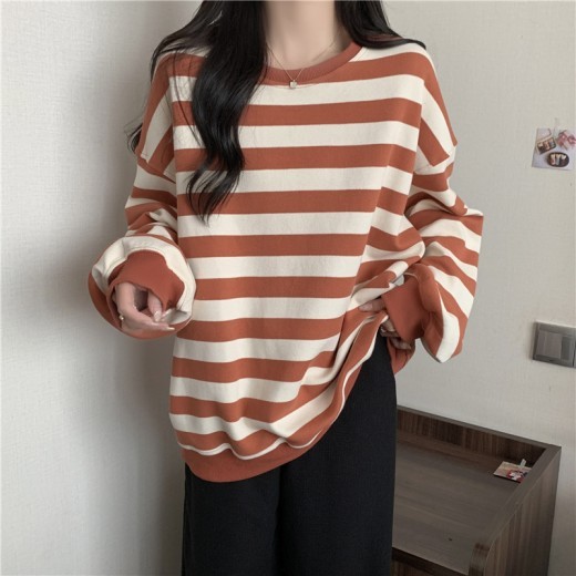 Sudadera de cuello redondo con estampado retro para mujer