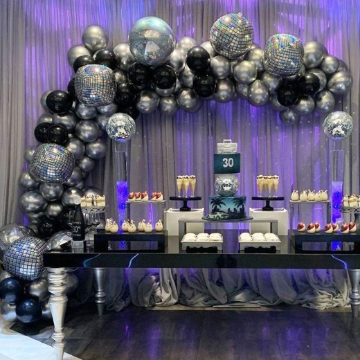 Juego de arcos de globos de película de aluminio para decoración de fiestas de cumpleaños