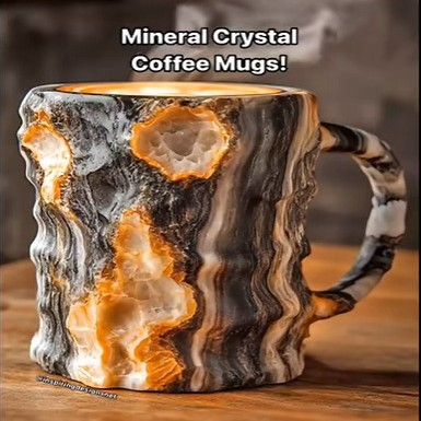 Taza de café de cristal mineral de resina