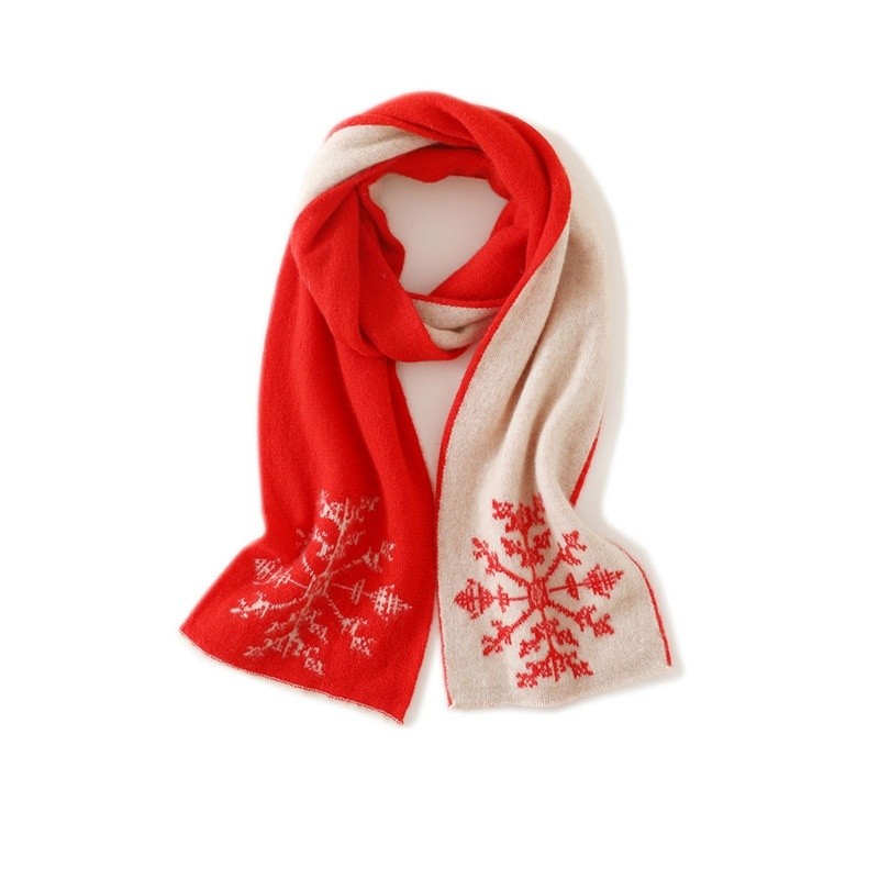 Bufanda de cachemira de punto de longitud media cálida, resistente al viento y al frío, de jacquard grueso para mujer, para otoño e invierno