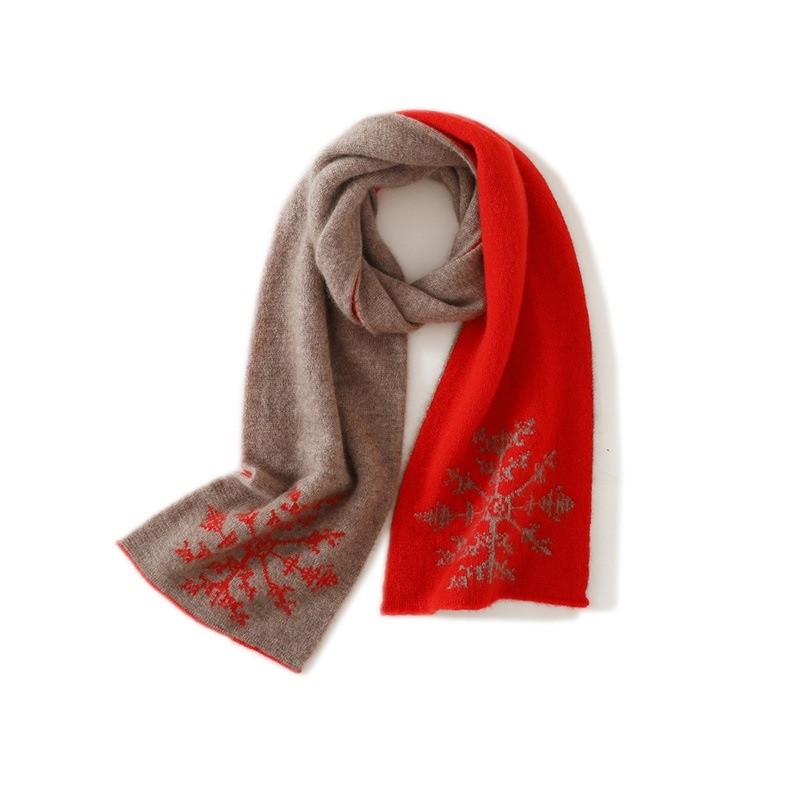 Bufanda de cachemira de punto de longitud media cálida, resistente al viento y al frío, de jacquard grueso para mujer, para otoño e invierno