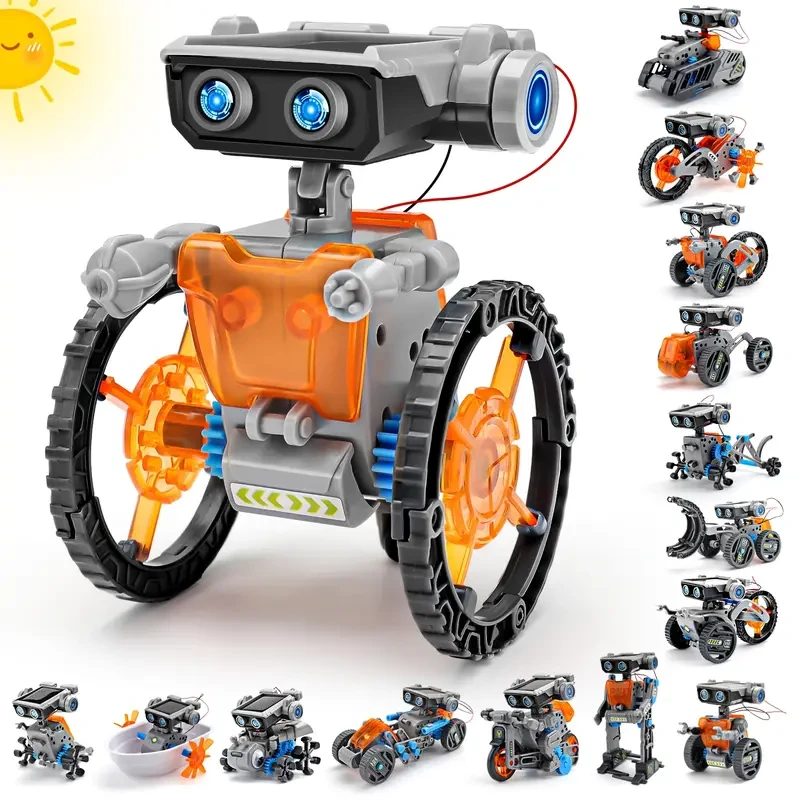 Sillbird - Robot solar 15 en 1, kit STEM de doble potencia para niños de 8 a 14 años, material ABS, sin batería, ideal como regalo de cumpleaños para niños y niñas.