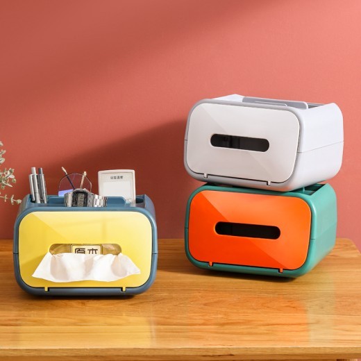 Caja de papel práctica, caja de pañuelos con imán para el hogar, organizador de escritorio, caja de almacenamiento