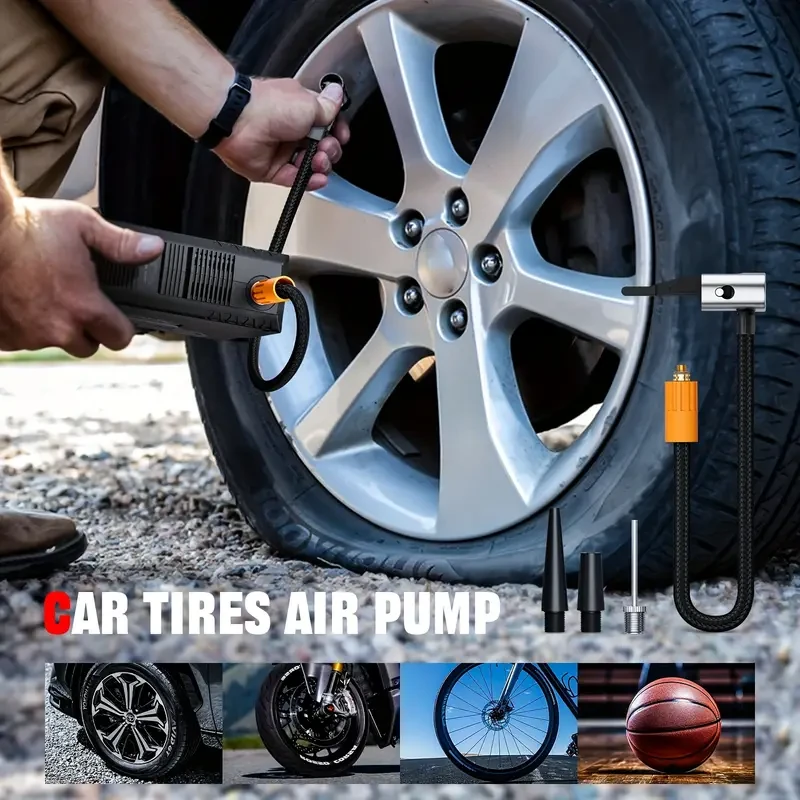 Arrancador portátil HPBS 5000A con compresor de aire. Amplificador de batería de 12 V con inflador de neumáticos de 150 PSI para motores de gasolina de hasta 2,11 galones y diésel de 1,72 galones. Caja de arranque para coche con luz LED, salida USB de car