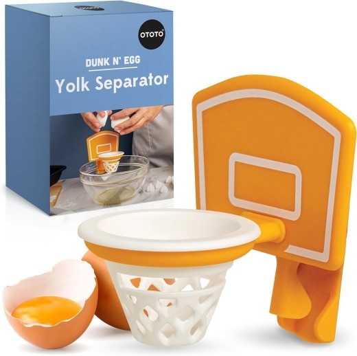 Aro de baloncesto de cocina con separador amarillo huevo y transparente