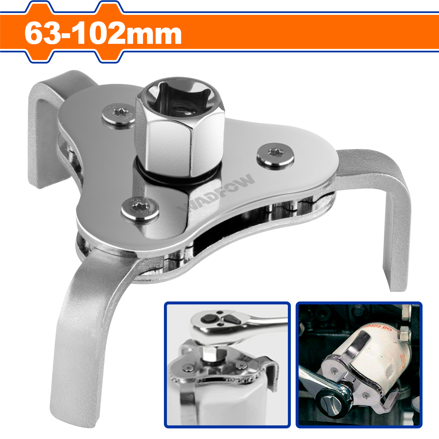 Llave para filtro de aceite de 3 mordazas