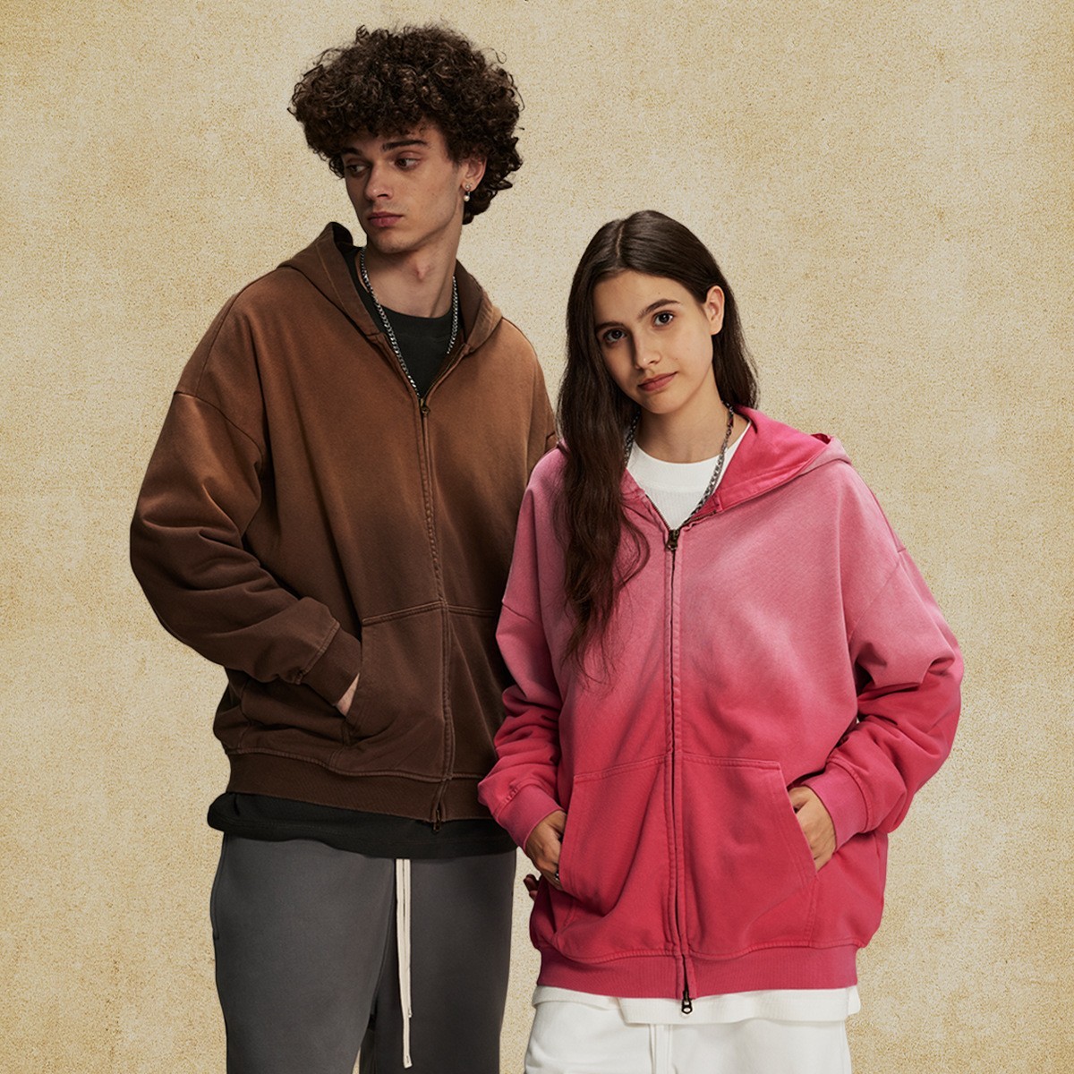 Cárdigan vintage lavado para hombre y mujer