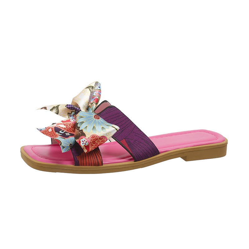 Sandalias con lazo de cinta, nuevas sandalias de verano con punta cuadrada y tacón bajo para mujer, sandalias casuales de moda para playa.