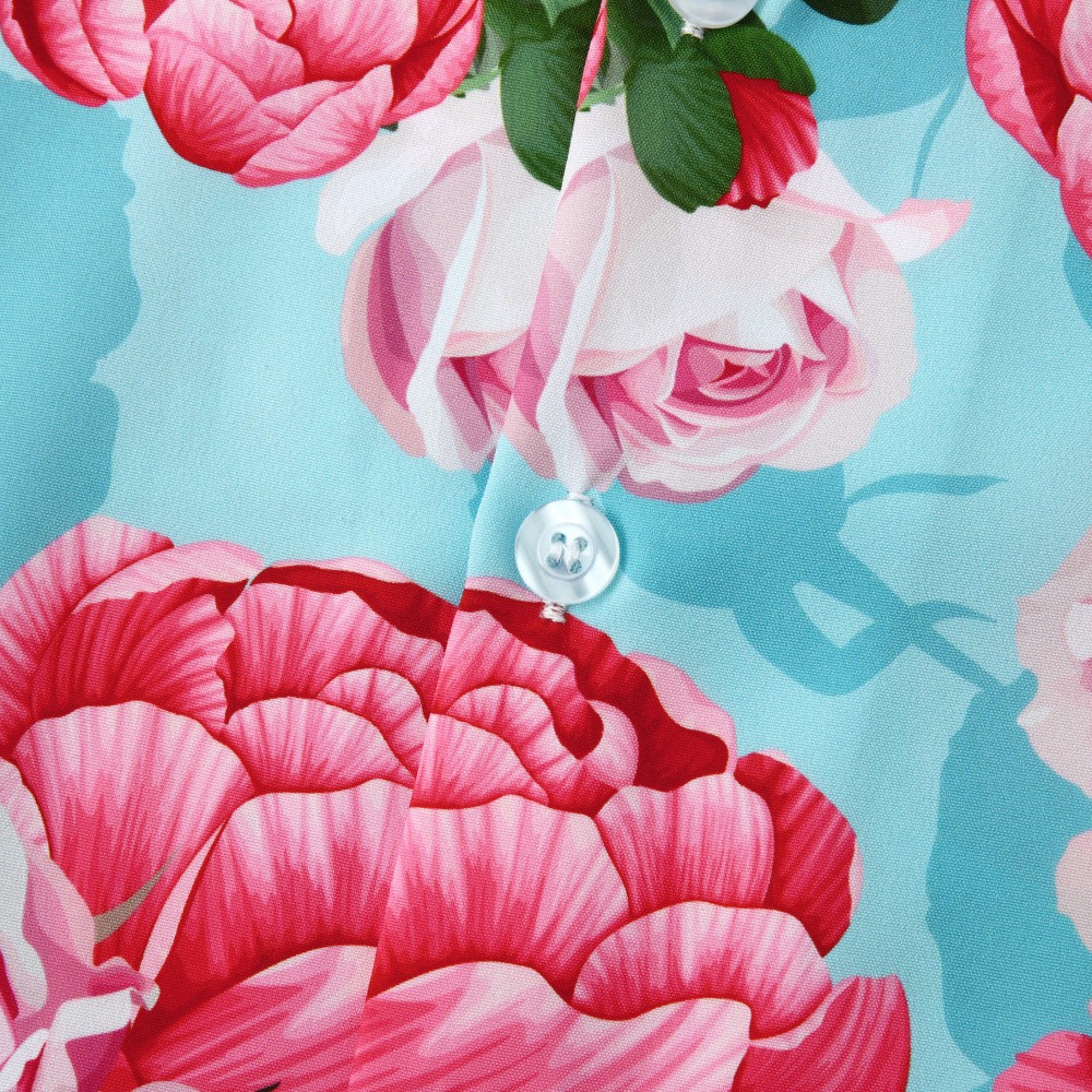 Camisa estampada de seda helada Hawaii Beach para hombre