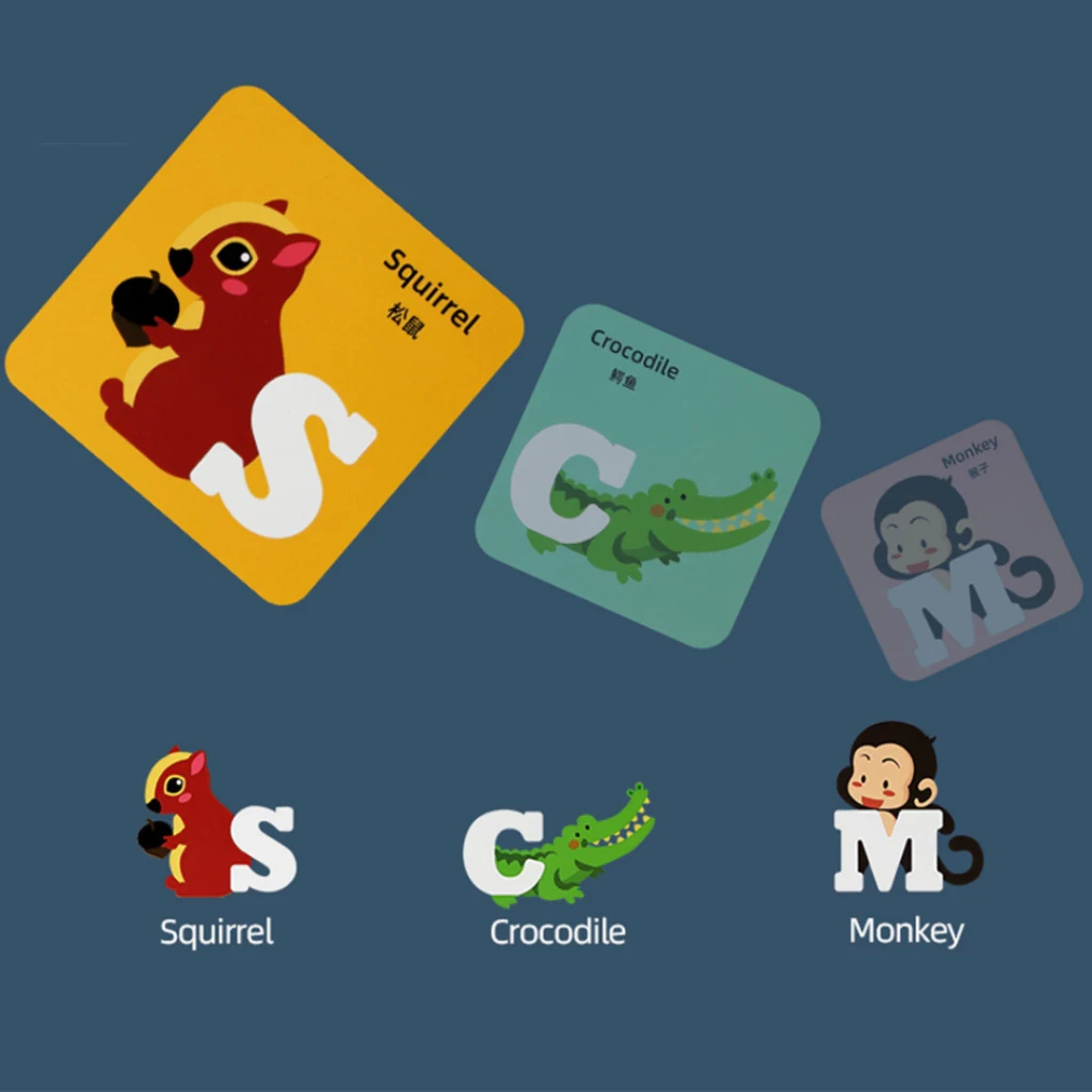 Meibeile - Juego de rompecabezas 3 en 1 con asa para aprender letras en inglés, formas y combinaciones, para niños