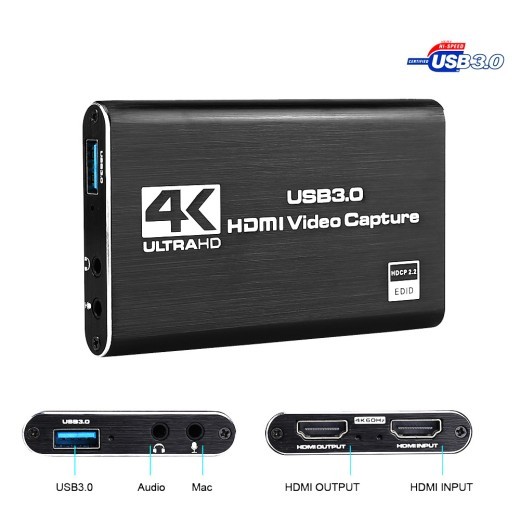 Tarjeta de captura de video HDMI, tarjeta de captura, grabación de pantalla 4K, USB 3.0, 1080P, 60 Fps, captura de juegos