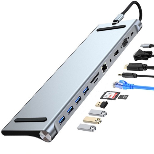 Estación de acoplamiento 11 en 1 para computadora portátil MacBook