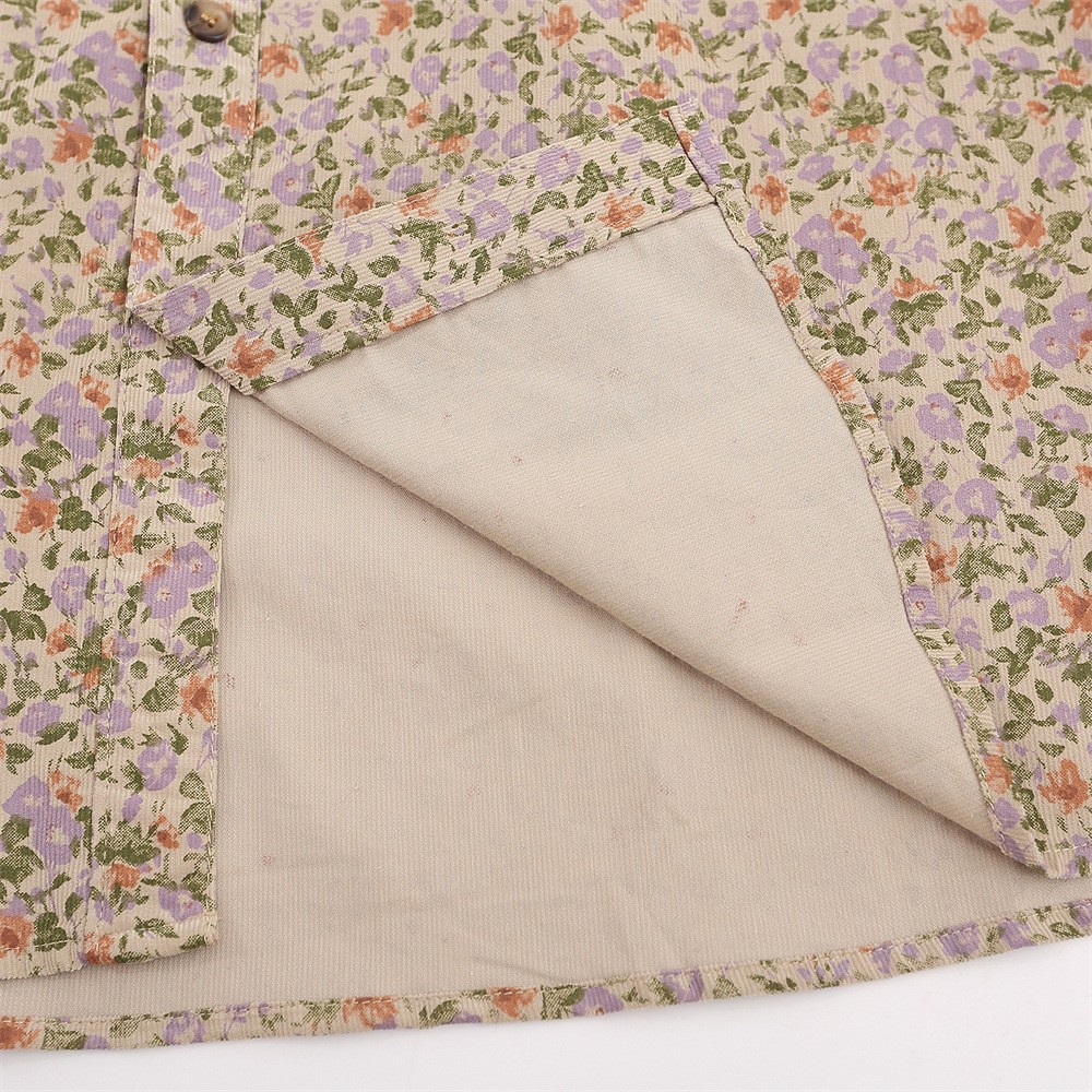 Camisa floral para hombre, holgada, informal, de manga larga, cárdigan con costuras bordadas y solapa