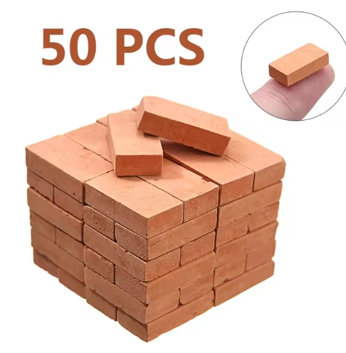 50 piezas de miniladrillos reales a escala 1:16