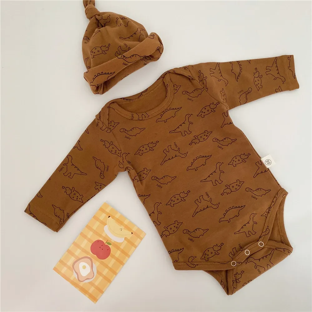 Traje de cuello redondo de dinosaurio para bebé infantil