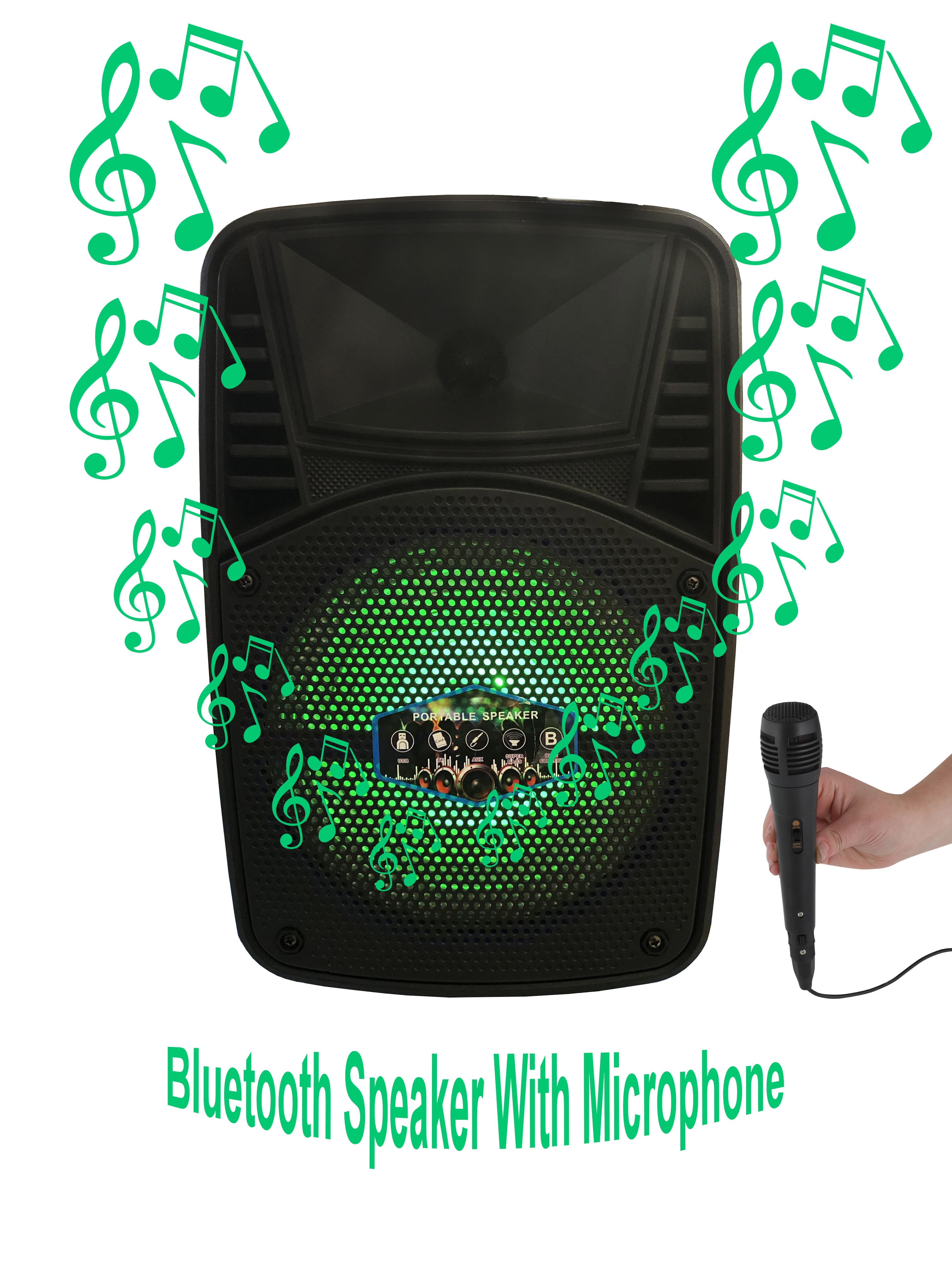Altavoz Bluetooth con luces LED y micrófono