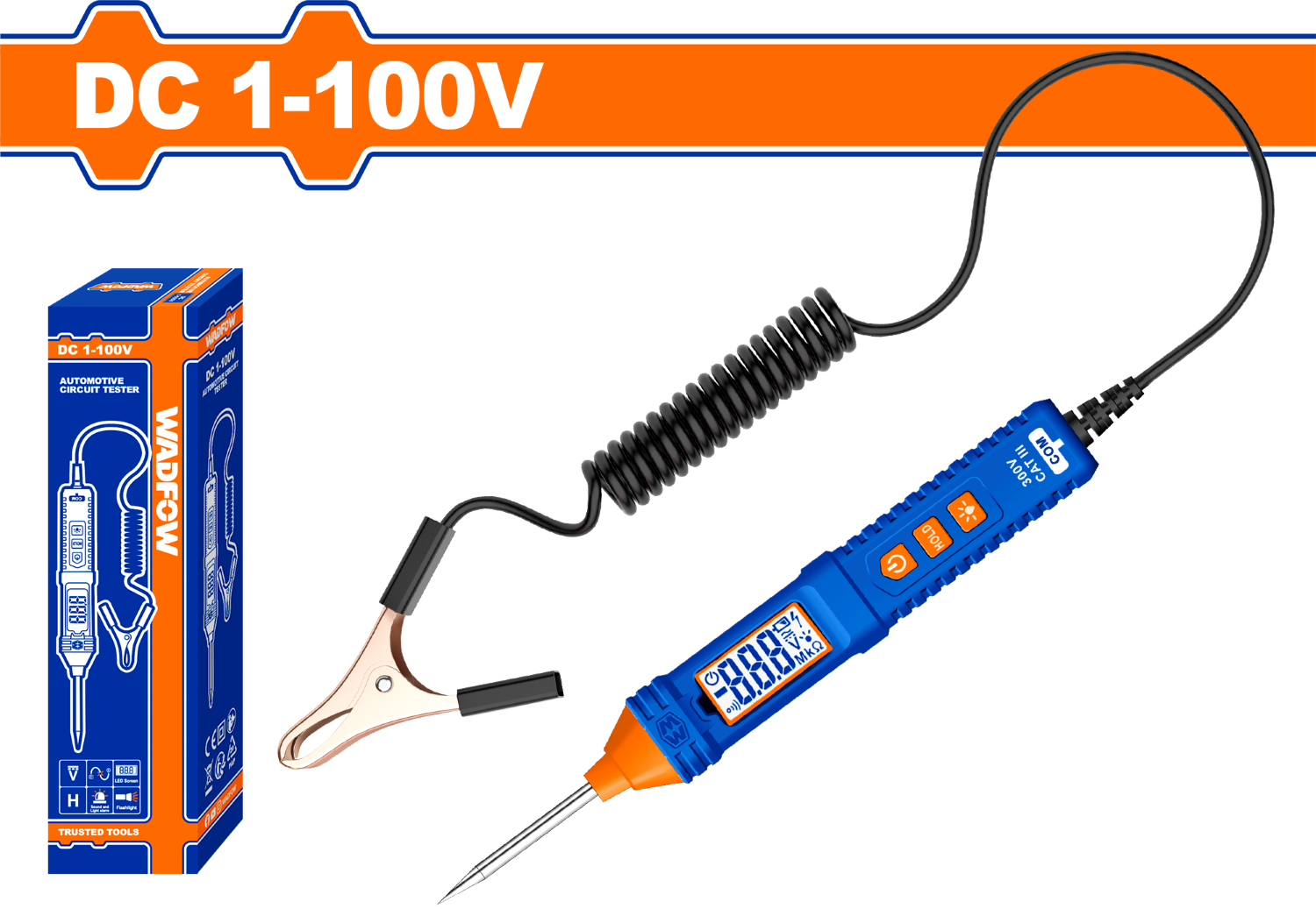 Probador de circuitos automotrices CC 1-100 V