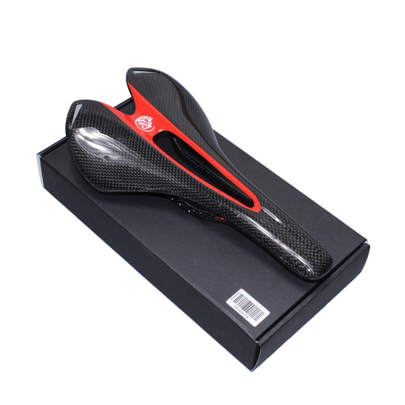 Cojín de asiento para bicicleta de montaña y carretera de fibra de carbono completo