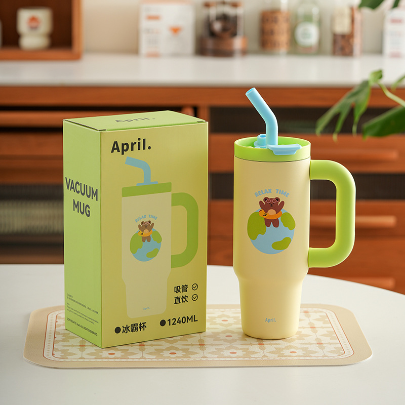 Taza de vacío de gran capacidad Vaso de hielo grande Vaso con pajita