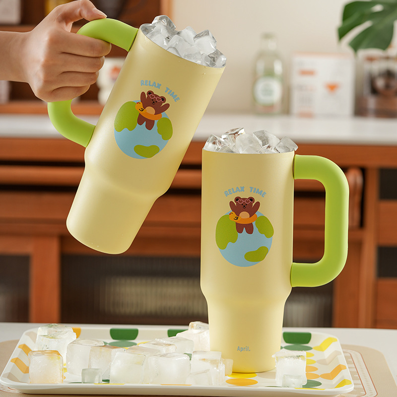 Taza de vacío de gran capacidad Vaso de hielo grande Vaso con pajita