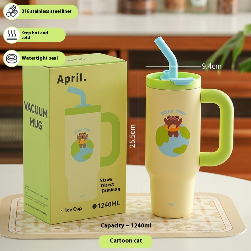 Taza de vacío de gran capacidad Vaso de hielo grande Vaso con pajita