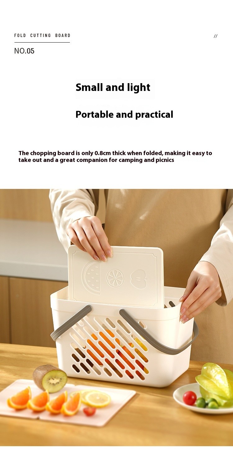 Tabla de cortar fruta plegable para viajes y acampadas al aire libre