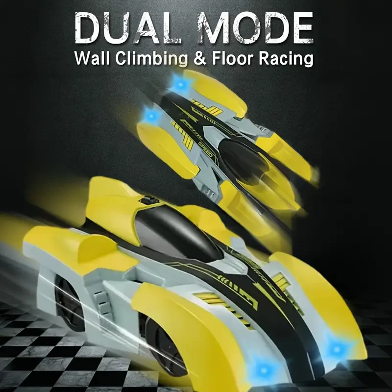 Coche RC antigravedad para escalar paredes con faros - Juguete acrobático de control remoto para paredes y vidrio, regalo perfecto para Navidad, Halloween y cumpleaños