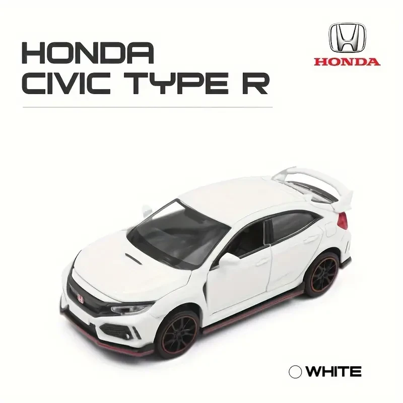 Honda Civic Type R, modelo a escala 1:32, de fundición a presión, de aleación de zinc, con puertas que se abren, diseño auténtico, para niños a partir de 3 años - H Brand