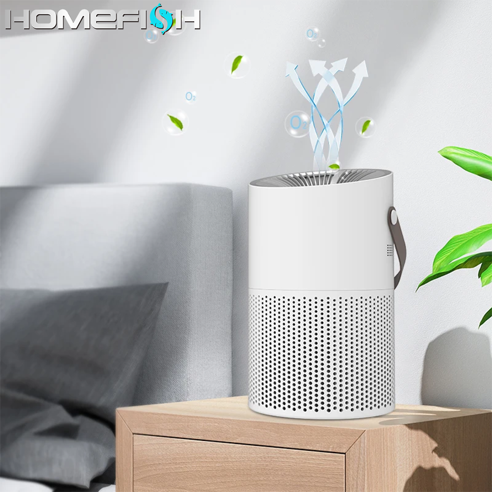 Purificador de aire multifuncional de escritorio con filtro HEPA H13, elimina el formaldehído y elimina el formaldehído. Purificador de aire UVC para coche, dormitorio y hogar.