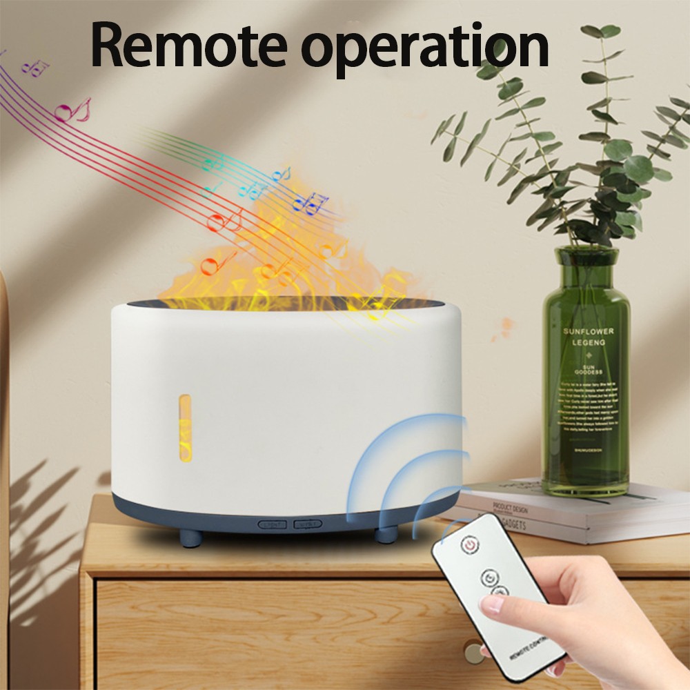 Humidificador de llama con control remoto Bluetooth y luz LED, humidificador de aromaterapia personalizado de 150 ml.