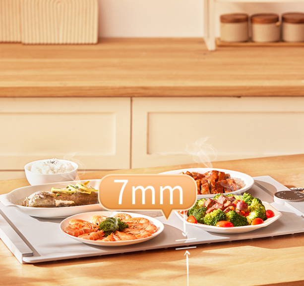 Tabla de cortar de silicona flexible, plegable y cálida, tabla aislante para alimentos, almacenamiento de tesoros de comida caliente, tabla de cortar aislante con pantalla digital