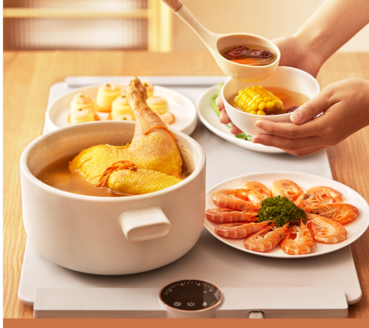 Tabla de cortar de silicona flexible, plegable y cálida, tabla aislante para alimentos, almacenamiento de tesoros de comida caliente, tabla de cortar aislante con pantalla digital