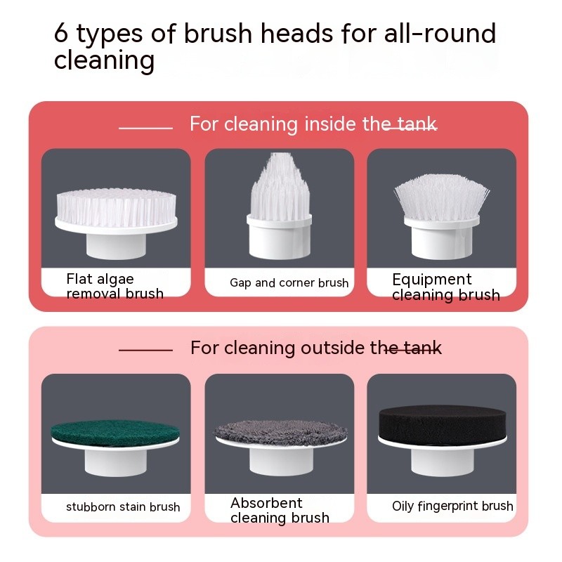 Cepillo de limpieza eléctrico de mango largo para peceras